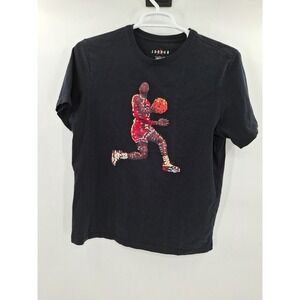 Nike Air Jordan Flight‎ Essentials Shirt Mens Large Black Red Jumpman Casual